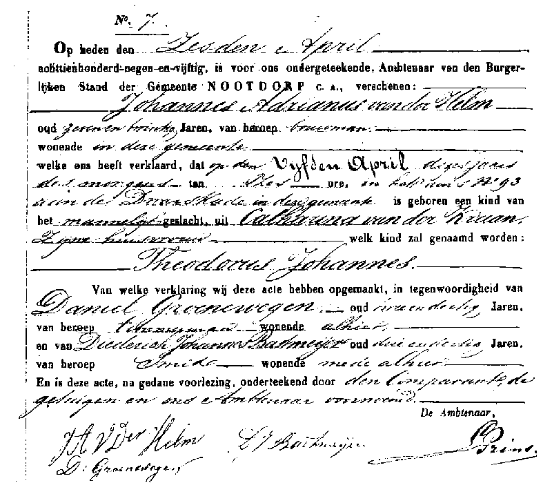 18571014 geb akte 25 Theodorus J zv JA vd Helm - C vd Kraan